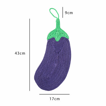 Close-up of Cauli Eggplant Cat Scratching Pad's structured sisal material