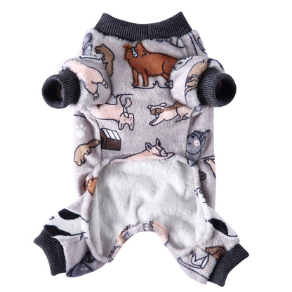 Ozzie dog sweater laid out highlighting back design