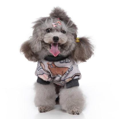 Ozzie dog sweater presented on a plain background