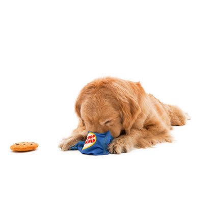 Close-up of Petkin cookie-shaped treat dispenser toy showing textured surface
