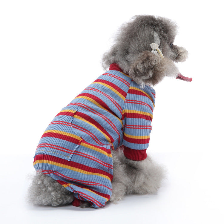 Ozzie - Soft Stripe Dog Pajamas