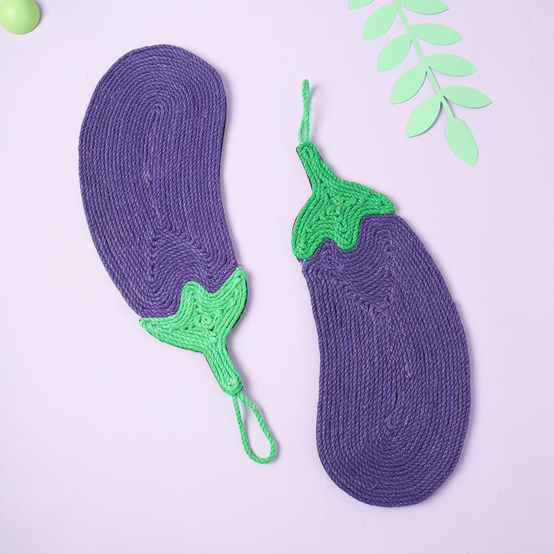 Cauli Eggplant Cat Scratching Pad with unique eggplant shape and purple color