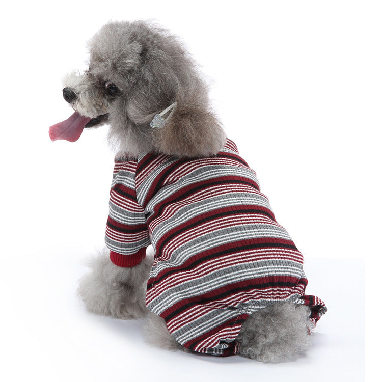 Ozzie - Soft Stripe Dog Pajamas