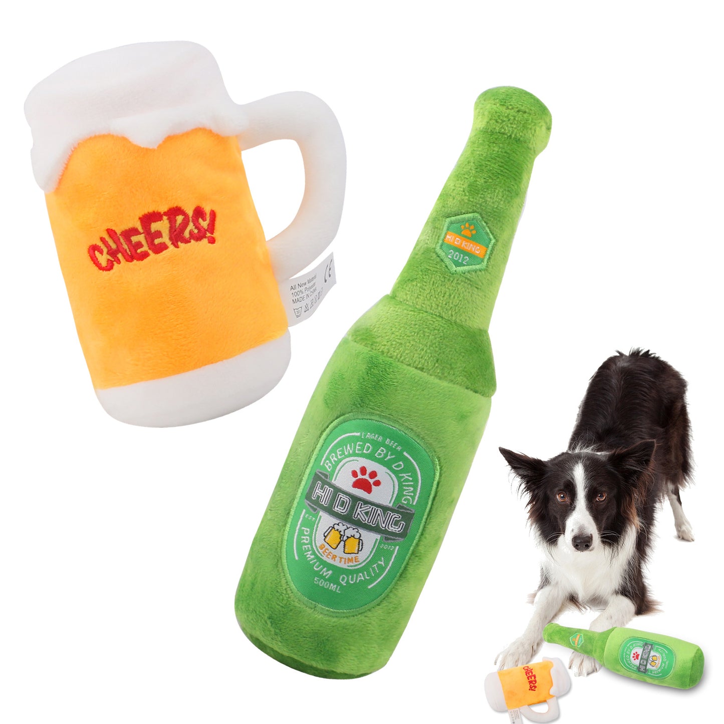 Petkin - Bottle Dog Squeaky Toy