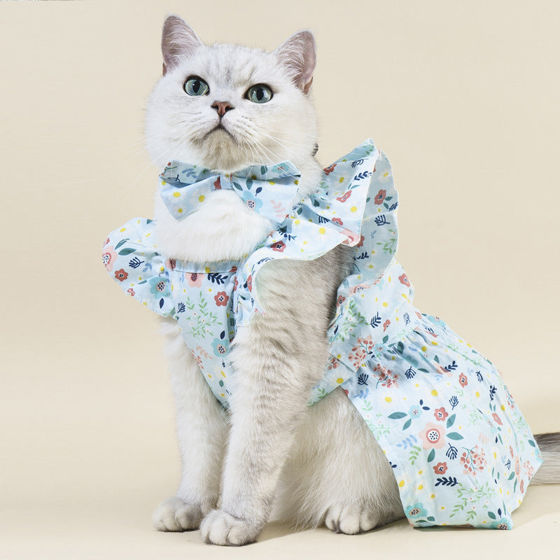 Ozzie - Cotton Pet Dress with Bow