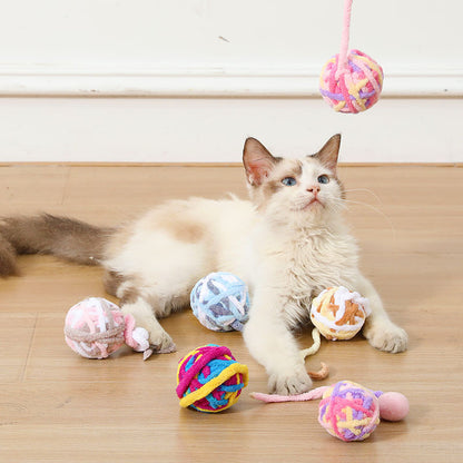 Moo Cat Toy Ball positioned on a flat surface with clear view of colors