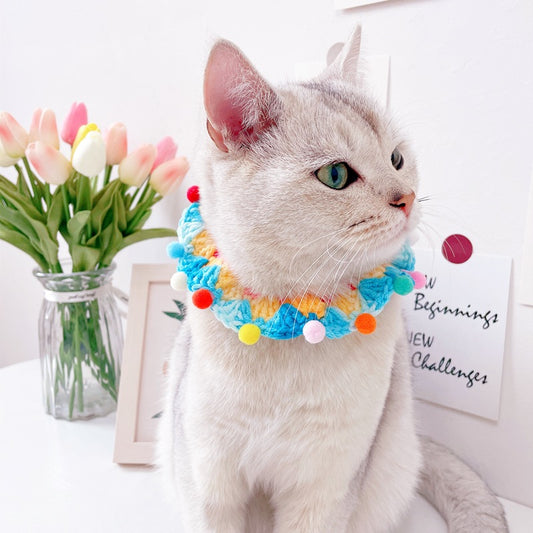 Mokka - Knit Adjustable Cat Collar with Balls