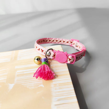 Mokka adjustable cat collar with bell for comfort, style, and break-away buckle on a feline