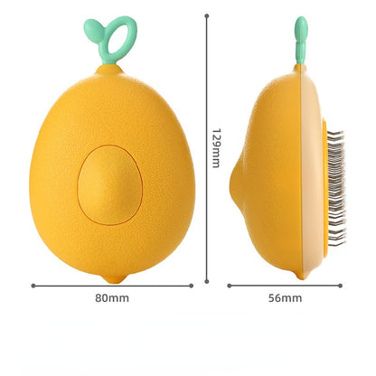 Ruffle Avocado Cat Comb in hand, demonstrating size
