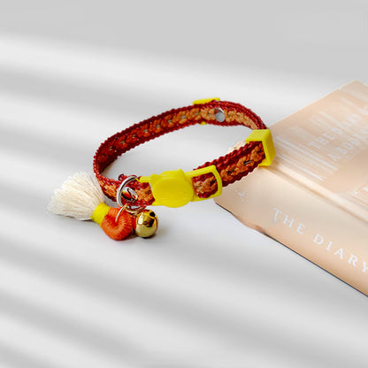 Close-up of the Mokka Adjustable Cat Collar's high-density polyester webbing