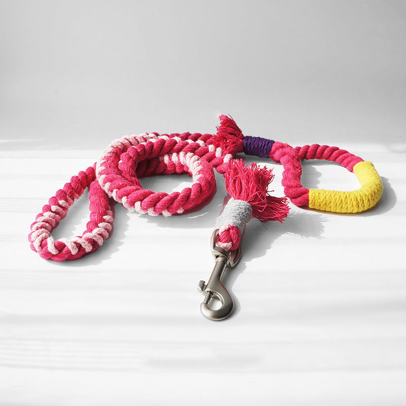 Loofie Colorful Dog Leash coiled and ready for use