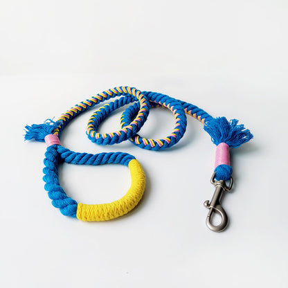 Loofie colorful dog leash in a single color on white background