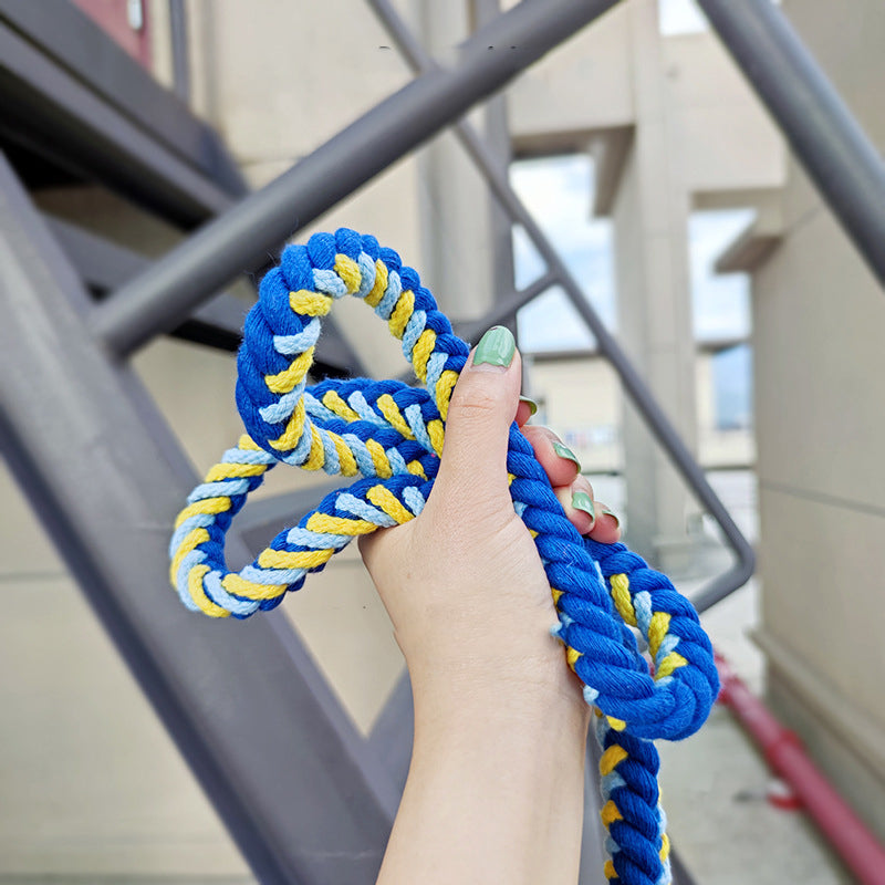 Close-up of pet-safe recycled material and hand-spliced rope in Loofie Vibrant Dog Lead