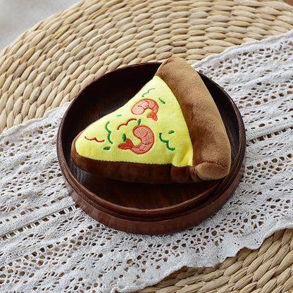 Double-stitched seam detail on the Petkin Pizza Dog Toy
